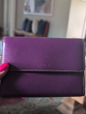 Lodis Purple Leather Snap Wallet
